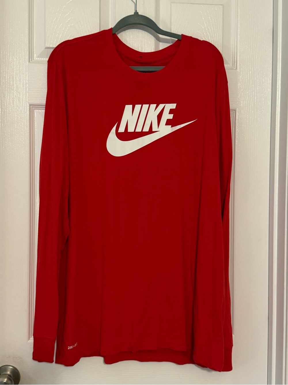 Nike Red Long-Sleeve Top with White Swoosh